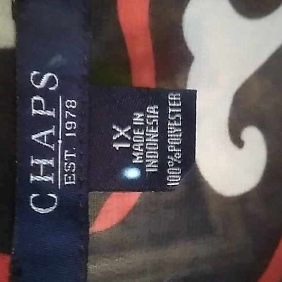 Chaps 1X Red, Black, White  Design Sheer 3/4 Sleeves Like New - Picture 6 of 7